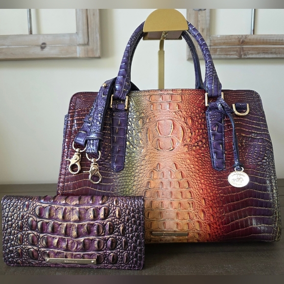 Brahmin Mini Asher Tote- Wallet In Mojave Vineyard Exclusive Embossed Leather - Picture 1 of 16